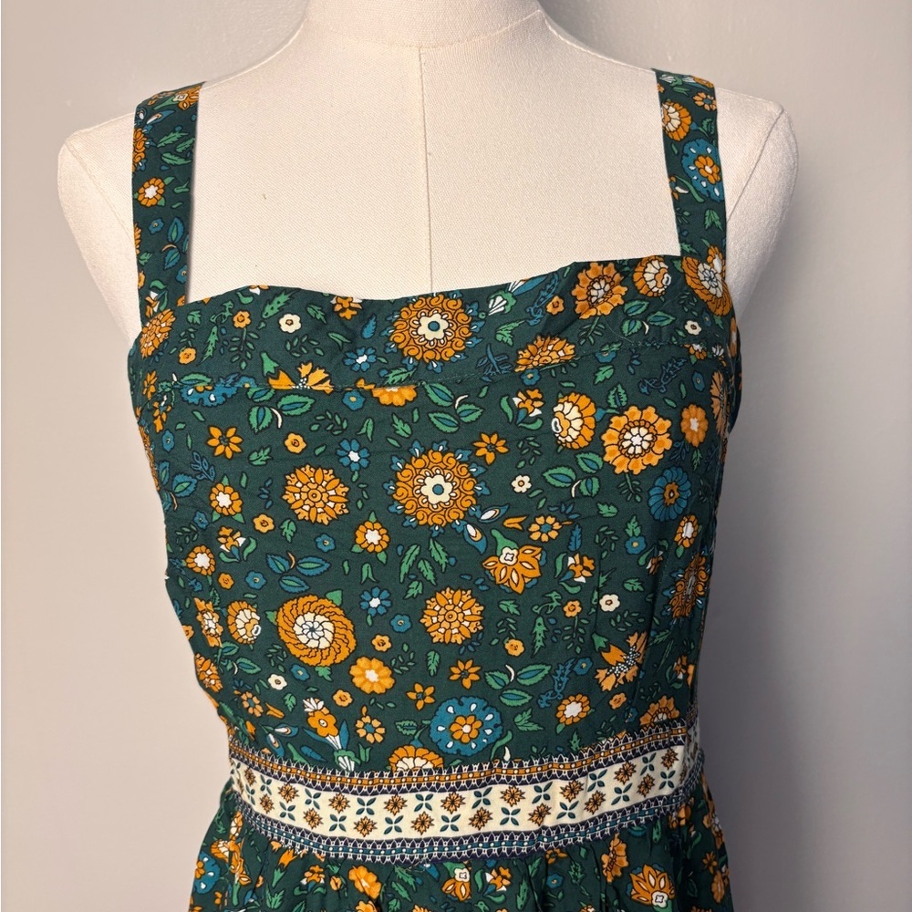 Umgree Floral Sleeveless Earth Tone Side Zip Maxi Dress Size Small - Picture 2 of 11